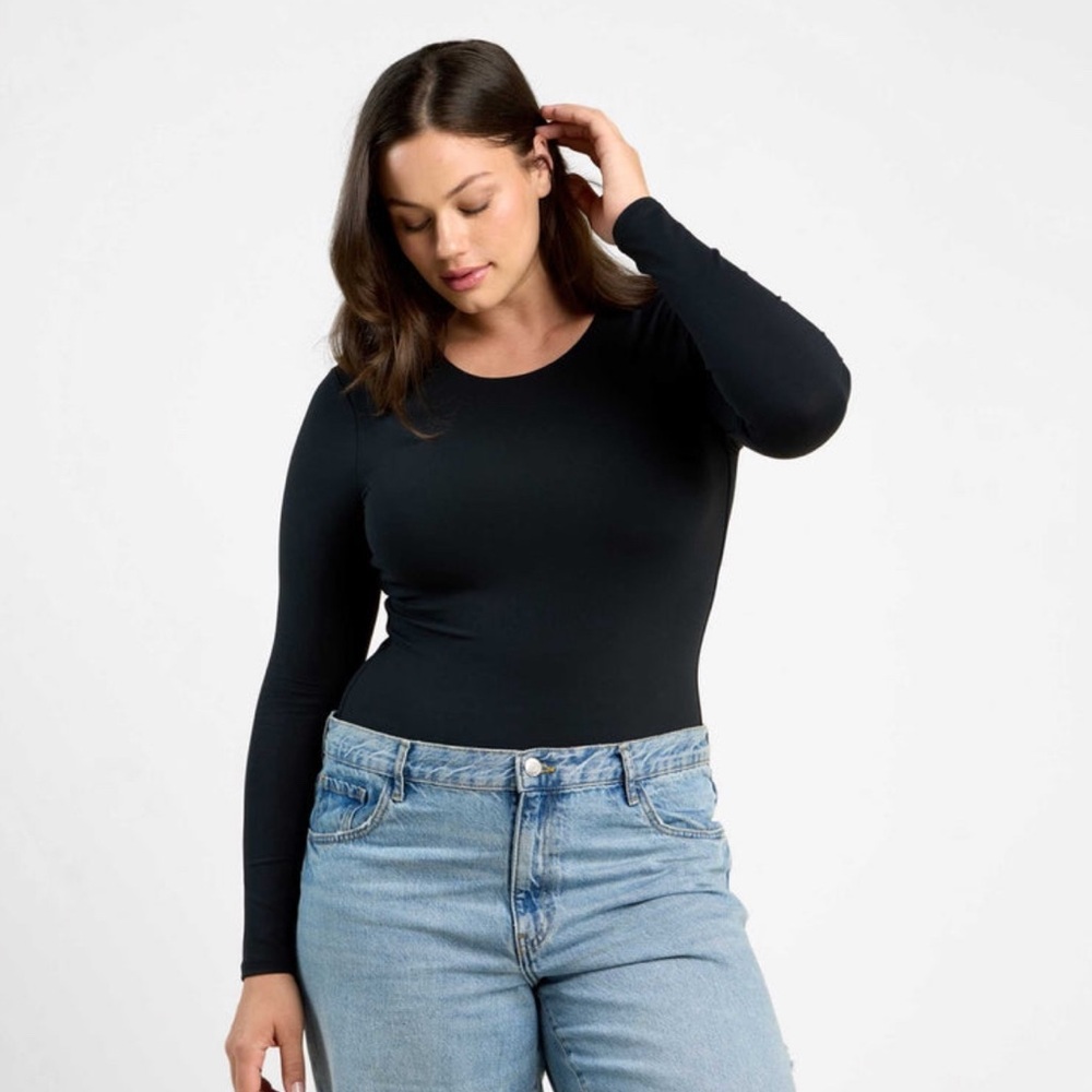Nuuds Black Long Sleeve Crewneck Bodysuit
